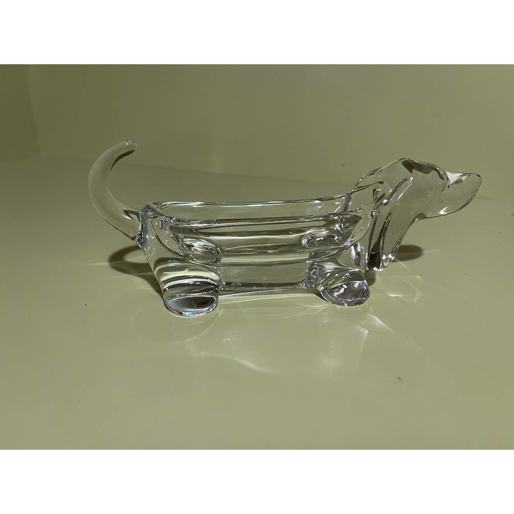 Vintage Art Lead‎ Crystal Dachshund Dog Candy Dish
